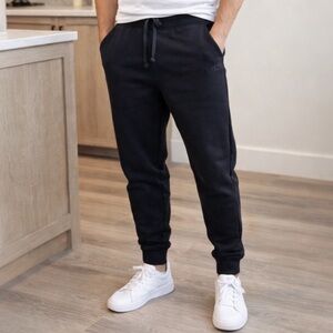 CHAMPION Powerblend Black Joggers Sweatpants Modern Fit Drawstring Men’s Medium